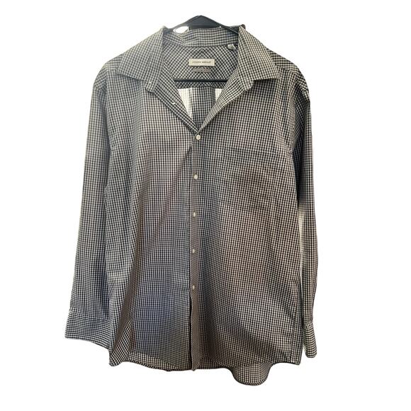 Joseph Abboud Mens Slim Fit Gingham Check Dress Shirt 16.5‎ Collar 32 33 Sleeve - Picture 2 of 8